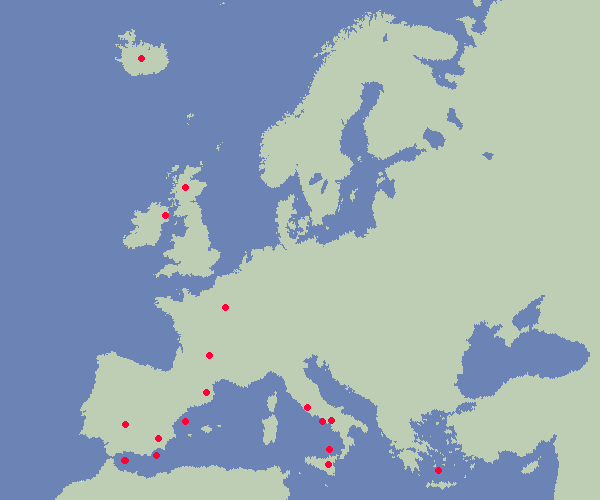 pincha en los crculos rojos y vers los volcames de europa