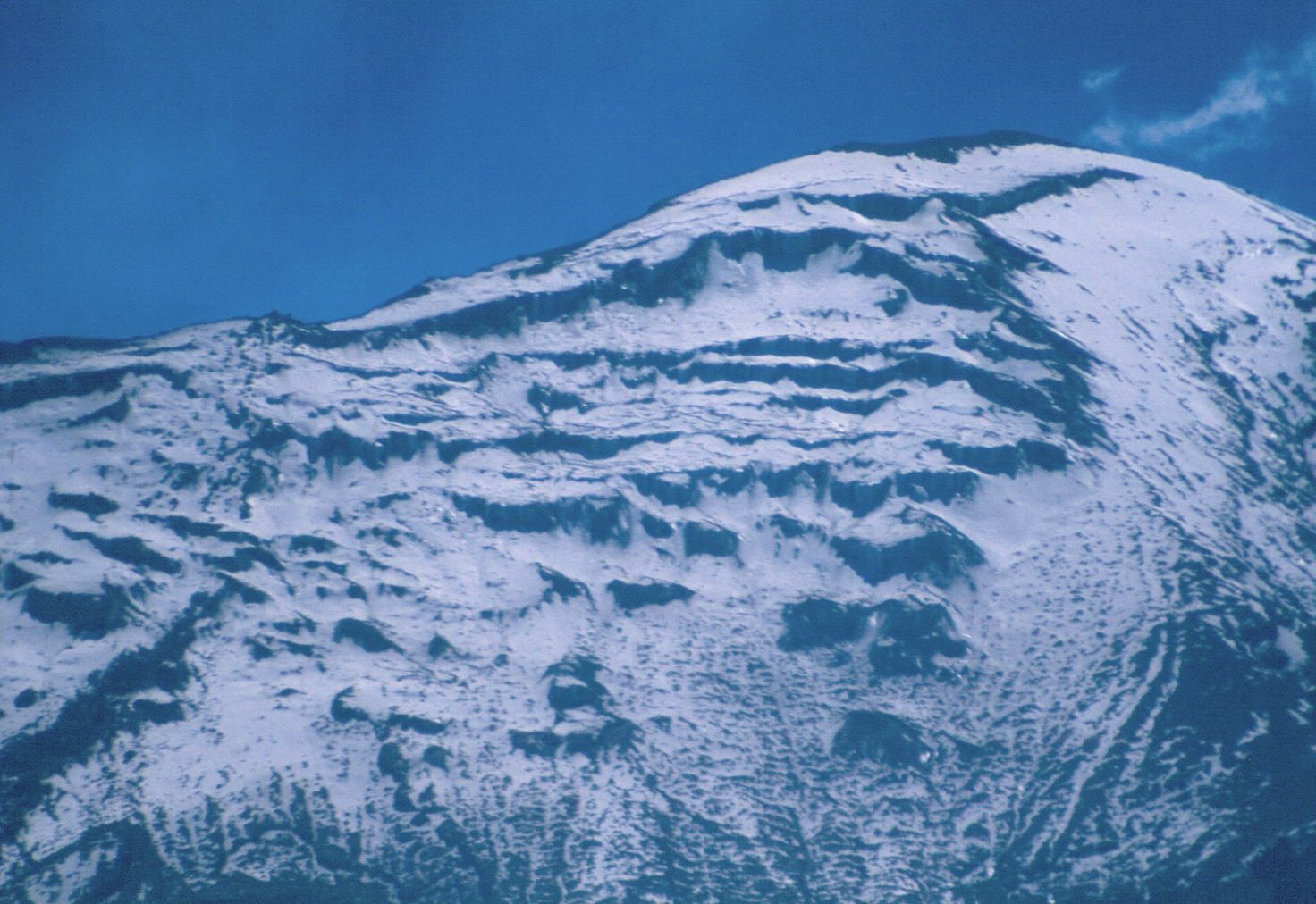 Restos del glaciar de la cima del Popocatepetl
