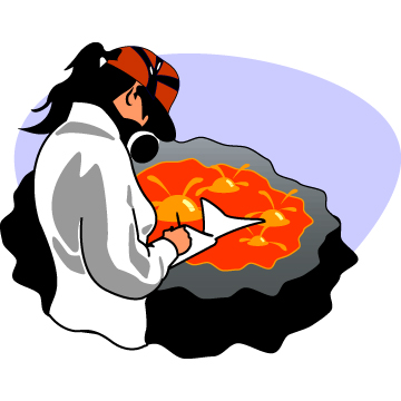 Pasa el ratn y vers a un volcanlogo tomando muestras de gas en las fumarolas del Teide